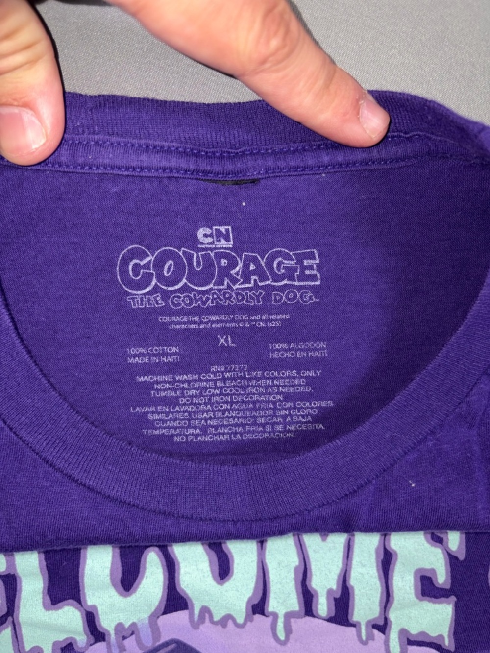 Courage the Cowardly Dog "Welcome to Nowhere" Purple Graphic Tee - Picture 4 of 4